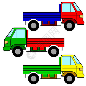 一组矢量图标  传送符号货运车皮绘画卡车运营商送货模版商品过境越野车图片