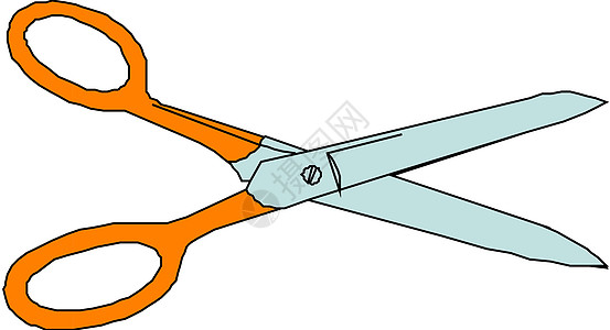 剪刀厨房剪裁工具工艺用具白色插图理发师剪子金属图片