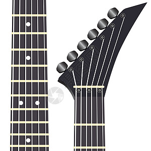 白色背景的黑色电吉他Name音乐会绘画吉他红色旋律声学细绳蓝调独奏低音图片