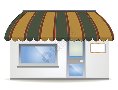 矢量孵化遮阳棚控制板咖啡店插图餐厅长方形房子店面坡度杂货店图片