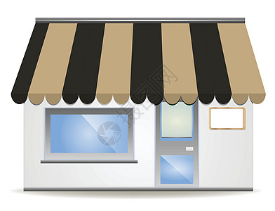矢量孵化咖啡店房子插图店铺店面边缘阴影长方形角落玻璃柜图片