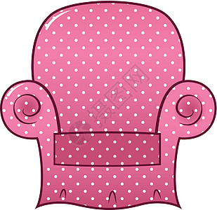 在白色(矢量)上隔离的粉色点头椅子短片图片