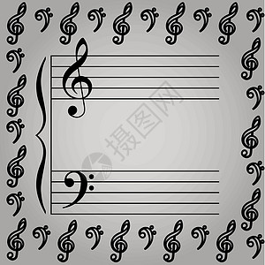 音乐节奏的矢量插图歌曲奏鸣曲分数作曲家音乐会高音旋律笔记床单钢琴图片