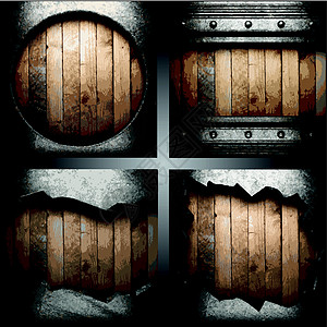 矢量金属背景成套金属垃圾控制板材料炼铁木板酒吧风化边界木头框架图片