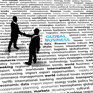 商业界人士全球经济问题文本页(英文)图片