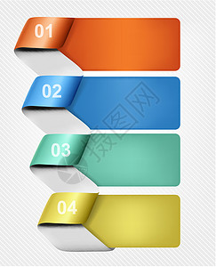 一组带有数字的信息图形横幅 矢量插图墙纸物品卡片条纹阴影调色板广告牌推介会坡度图表图片
