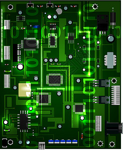 母书架电路板绿色行业设备处理器电脑电子电气元件技术母板背景图片