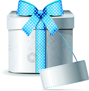 白礼品盒优雅惊喜蓝色庆典盒子展示纪念日假期白色礼物图片