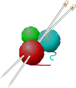 矢量缝线球和针图片