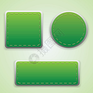 用于设计设计的一组绿色标签图片