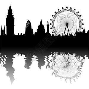 伦敦天线矢量教会历史纪念碑天际摩天轮圆顶反射寺庙遗产车轮图片