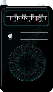 旧便携式无线电的矢量插图图片