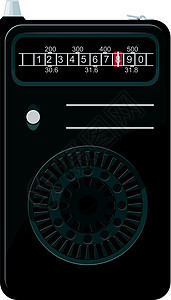 旧便携式无线电的矢量插图图片