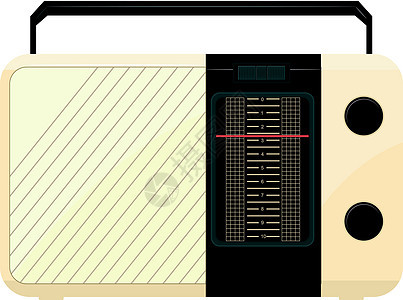 便携式无线电收音机矢量插图图片