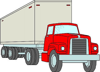 矢量交付货运卡车发动机雨棚力量货车小路头灯金属土地车辆送货图片