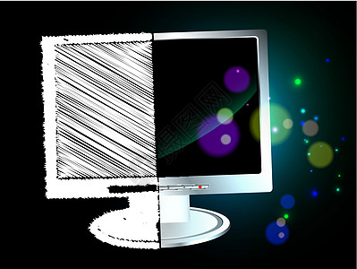 计算机监视器插图屏幕控制板纯平广告电脑电子平面技术图片