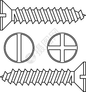 不锈钢螺丝 矢量插图机器硬件工厂物品宏观制造业机械工程金属螺栓图片
