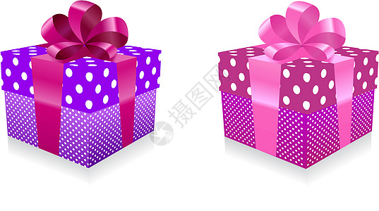 礼品盒生日正方形卡通片庆典紫色团体艺术插图红色粉色图片