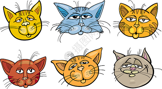 卡通滑稽猫头套哺乳动物猫咪鼠标人物小猫宠物卡通片猫科吉祥物插图图片