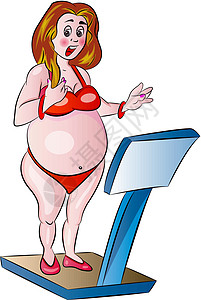 超重妇女 插图女性婴儿艺术品测量母亲女士肚子身体重量状况图片