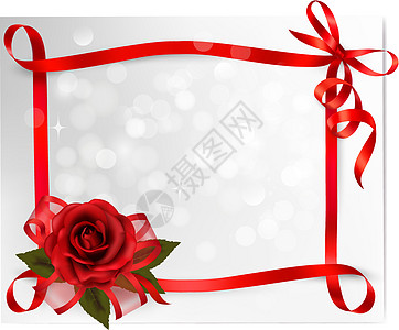 红玫瑰配有礼物红弓 矢量一图片