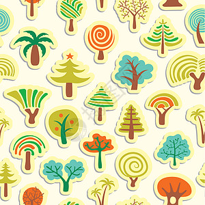 无缝自然自然壁纸装饰品贴纸森林装饰卡通片艺术滚动叶子包装花园图片
