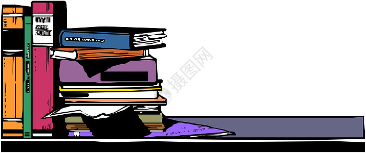 书籍的堆积教育性棕色插图教科书智慧收藏学校字典教育学习图片