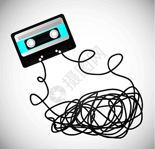 磁带歌曲标签技术怀旧塑料插图数据贴纸贮存记录图片