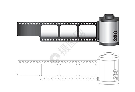 相机电影卷摄影屏幕框架动画片生产运动夹子照片收藏插图图片
