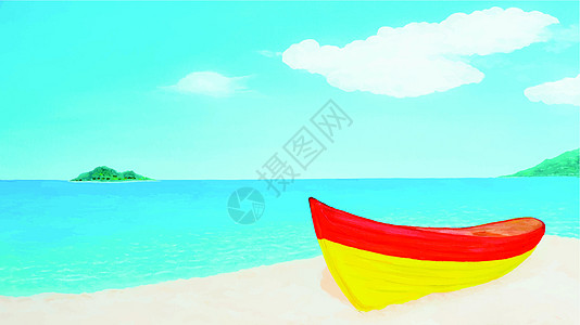 沙船矢量艺术海滩设计图片