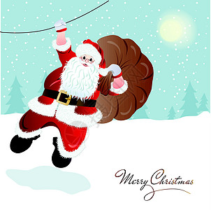 圣诞老人 贺卡设计插图卡通片戏服快乐父亲数字化假期礼物庆典剪裁图片