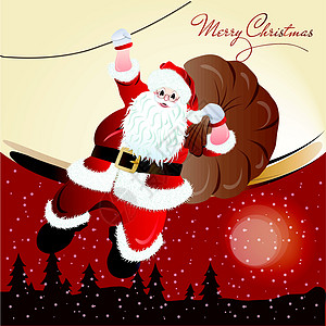 圣诞老人 贺卡设计数字化男人庆典展示胡子老人礼物快乐卡通片假期图片
