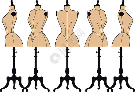 古代时装模特 矢量集图片