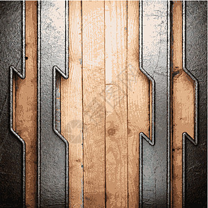 金属和木材背景框架品牌酒吧边界材料床单木板炼铁合金插头图片