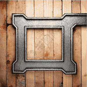 金属和木材背景垃圾木板酒吧盘子床单艺术木头材料框架插头图片