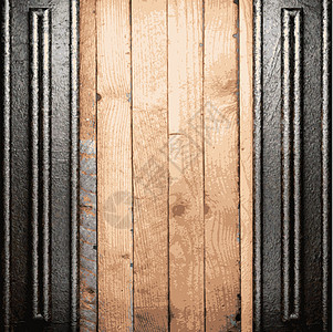 金属和木材背景合金炼铁木板酒吧控制板品牌艺术风化床单边界图片