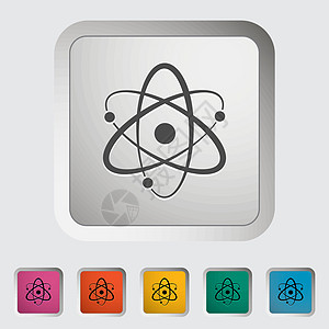 原子图标科学蓝色插图化学质子艺术技术物理生物学光子图片