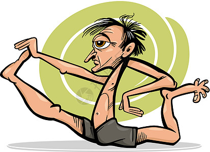 男性在瑜伽中的比阿萨纳漫画插图男人卡通片身体保健专注卫生绘画灵魂冥想图片