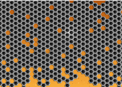 六边形金属背景商业框架扬声器合金墙纸纤维蜂蜜材料格栅技术图片