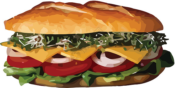 汉堡包食物种子蔬菜芝麻真实感野餐面包膳食美食烹饪图片