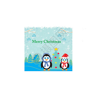 企鹅圣诞卡图片