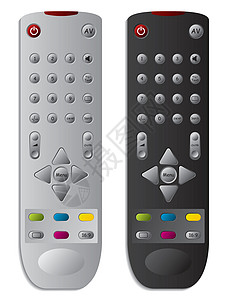 电视遥控器黑色绿色按钮红外线灰色红色技术黄色体积视频图片
