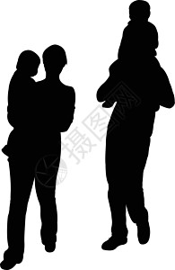 母亲 父亲 儿子和女婴步行 光影矢量父母儿童丈夫妻子白色家庭夫妻插图女孩女性图片