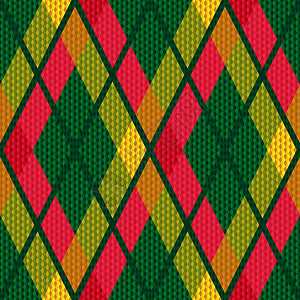 Rhombic 薄凝油层绿色和红织物无缝纹理图片
