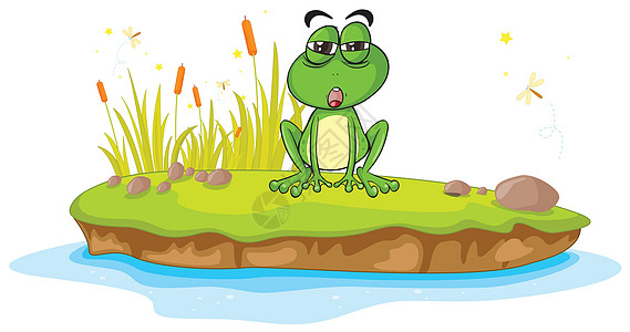 青蛙和水情绪飞行动物剪贴野生动物植物眼睛生物绘画昆虫图片