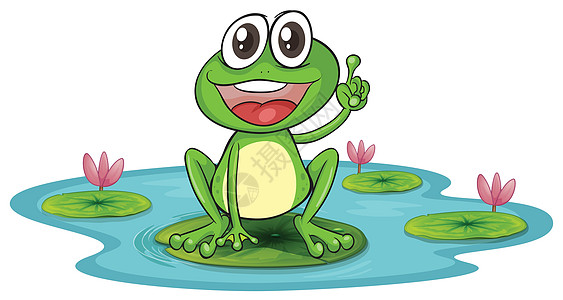 一只青蛙和一只水眼睛野生动物生物百合婴儿海滩微笑荒野草图动物图片
