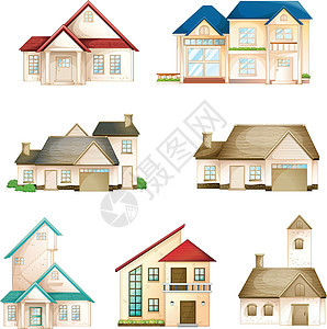 各种房子化合物住宅平房绿色建筑学建筑绘画商业夹子家庭图片