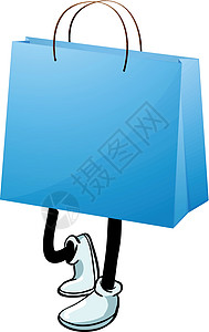 蓝色袋包购物白色纺织品市场塑料卡通片绘画贮存剪贴衣服图片