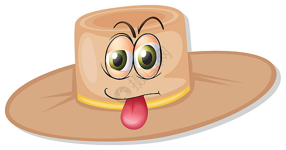 哈哈眼睛棕色绘画微笑帽子古董材料情绪插图衣服图片