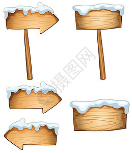 空招牌指示牌剪贴框架海报木头绘画木板卡通片雪花下雪图片